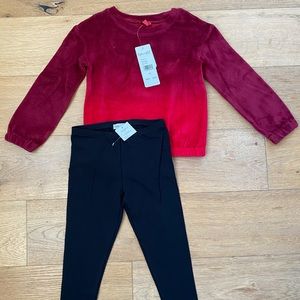 NWT 4T splendid velvet top and leggings outfit